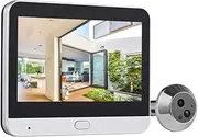 2.4G WiFi Video Doorbell for Apartment Peephole Camera 4.3-Inch Display App 1080P 120 Degree Visible Night Vision Peephole Camera with Au Sensing Motion Detection Surveillance Com Silver