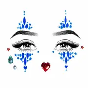 Harlequin Clown Face Jewels Sticker - Blue