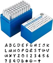 BENECREAT 42 Pack (3mm 1/8") Letter Number and Symbol Metal Stamp Set, Electroplated Matte Carbon Steel Uppercase Stamps Punch Press Tool for Imprinting Marking on Metal Wood