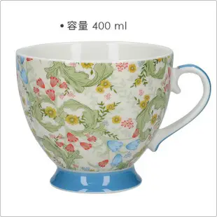 【KitchenCraft】高腳骨瓷馬克杯 晨花園400ml(水杯 茶杯 咖啡杯)