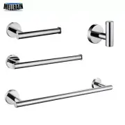 Towel Bar Toilet Paper Holder-Stainless Steel Shiny Hook Towel Ring Robe Holders