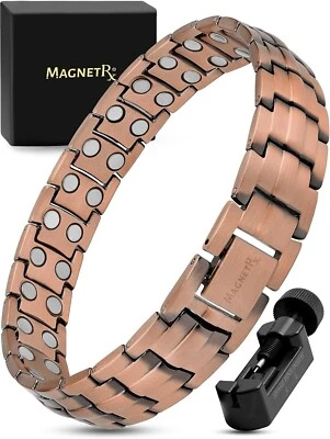 MagnetRX Ultra Strength Pure Copper Magnetic Therapy Bracelet (Classic Style)