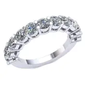 2.2 Ct Round Cut Diamond Ladies Basket Half Eternity Ring 18k Gold