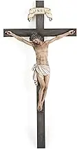 BC Catholic Crucifix Wall Cross 16" H Jesus Christ Indoor Home Decor Religious Collectable Gifts Renaissance Sculpture Handmade by Buildclassic