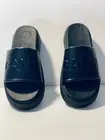 Ganni Sandals Womens Size 7.5 US / 38 EU Black Platform Slides Logo Vegan NEW