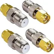 CORONIR 4pcs SMA Coaxial Cable Connector SMA to F Coax Connector F Female to SMA Male Adapter for LAN LMR Wireless Antenna Devices RF Coaxial Cable WiFi Radios External Antenna