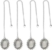 uxcell Graduation Cap Photo Charm, 4 Pcs Tassel Picture Charm Memorial Tassel for Graduation Cap, Gown, DIY, Ceremony, Decor Silver