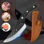 Handmade Japanese Chef Knife Forged Meat Cleaver knife Camping Knife w/ Sheath