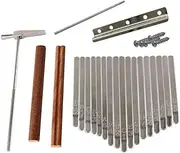 Liyafy Pack of 17 Keys Kalimba DIY Keys Bridge Kit with Tuning Hammer for DIY Kalimba Mbira Thumb Piano Repairing Parts