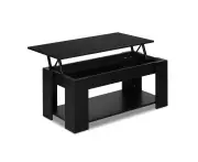 Artiss Lift Up Top Coffee Table Storage Shelf Black