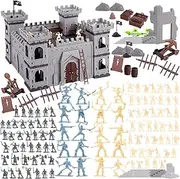 3 otters 310PCS Military Soldier Playset, Toy Soldiers Medieval Knight Army Men Pirate Castle Model Assembly for Boys Birthday Christmas Party Gift