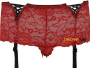 Red Hipster Style Briefs With Built In Adjustable Garter Straps Sizes 8 to 22