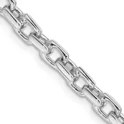 Solid 14K White Gold 22 inch 4.6mm Hand Polished Fancy Link with Fancy Lobster Clasp Chain Necklace