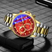 Men's Fashion Quartz Watch with Stainless Steel Band and Multi-Function Movement