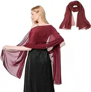 [Maxmoc] Stole Women's Festive, Chiffon Scarf, Elegant Stole for Evening Dress, Lightweight Multifunctional Scarf for Evening Dresses, Wedding Dresses, Summer Wedding (200 x 70 cm)