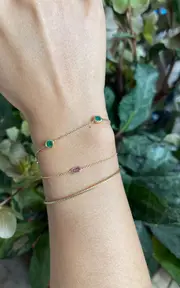 [Yi Collection] 18K Yellow Gold Emerald Bracelet