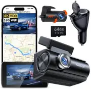 Dash Cam Front and Rear, 4K Full HD Dual Dash Camera for Cars, Built-in Memor...