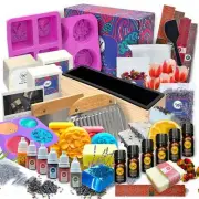 WALLACE & WILLIAMSON DIY Soap Making Kit with Melt & Pour Base Cutting Box Mo...