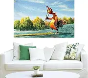 SVCEQZE Chicken Joe Tapestry, 150x90cm Wall Outdoor Chicken han-g Flag, Joe Flag Double Sided, Funny Banner, Wall Art Decor For Garden Living Room
