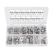 170pcs Battery Copper Cable Lugs Crimp Terminals Kits & Heat Shrink Tube