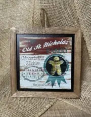 WPS32-Christmas Gingerbread Cookies Decorative Wood Framed Chalkboard Ornament