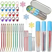 44 Pcs Large Eye Sewing Needles Kit, Bent Tip Sewing Needles Yarn Darning Tapestry Needle Big Eye Sewing Needles for Tapestry Weaving Quilting Beading Project