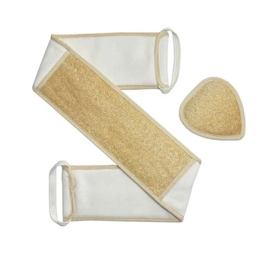 Natural Loofah Back Scrubber + Heart-Shaped Loofah Sponge – Eco-Friendly Exfo...