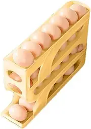 Ruwshuuk Egg Rack for Refrigerator - Slide Egg Storage Box | Space-Saving Egg Tray, Egg Storage Container, 4-Layer Egg Roller for Kitchen Cabinet Tabletop