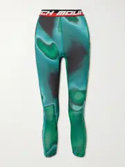 [Aztech Mountain] Aztech Mountain - Next To Skin Printed Stretch-jersey Leggings - Teal - M/L M/L Blue