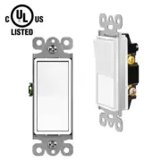 Wall Decorator ON/OFF Paddle Rocker Light Switch Replacement Single Pole White