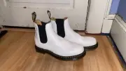 Dr. Martens 2976 Stitch Smooth Leather Chelsea Boots White Men 10