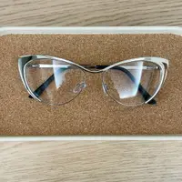 在飛比找蝦皮購物優惠-全新｜復古銀色衝浪手貓眼眼鏡