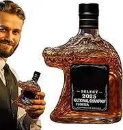 Acunny Glass Bottle, Drinks Bottle with Crocodile Design, Versatile Glass Container for Cocktails, Oil, Vinegar, Wine & More