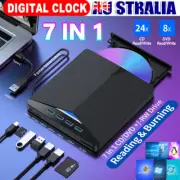 5 IN 1 / 7 IN 1 External CD/DVD Drive for Desktop Laptop Mac PC Windows Linux