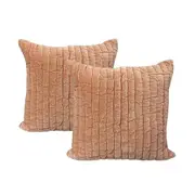 2pc Cloud Linen Minerva Velvet/Polyester 50cm Embroidered Cushion Square Blush