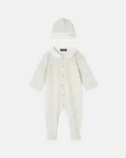 Versace Kids Barocco Baby Sleepsuit Set 6M White