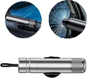 Car Safety Hammer-Safe Hammer Glass Breaker, 2-in-1 Emergency Hammer for Car, Safehammer Glass Breaker, Safe Hammer Glass Breaker Under Water, Emergency Escape Tool (Silver)