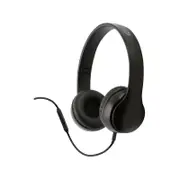 Moki Flip Headphones + Removable 3.5mm Audio Cable & In-line Mic - Black