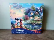 Ceaco Disney Thomas Kinkade Puzzle Mickey & Minnie Sweetheart Cove 750 Pieces