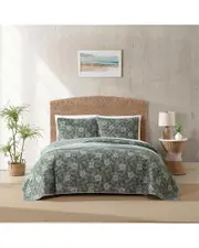 Tommy Bahama Hibiscus Jungle Cotton Reversible Quilt Set