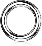 [Pierced Owl] 8GA-2GA Large Gauge 316L Stainless Steel Hinged Segment Clicker Ring
