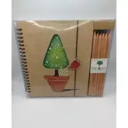 Colored pencils with sketchbook sketchpad drawing art gifts for artists gardener