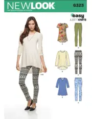 New Look 6323 Size A XS-XL Misses' Knit Leggings & Tunic Sewing Pattern Uncut