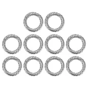 10Pcs Spring O Rings 3/4" Round Trigger Snap Hook Circle Silver Key Ring Clip