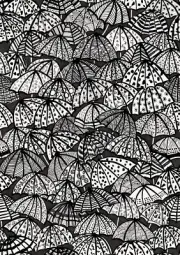 CEP50113W Dara Black Jolly Brollies Wallpaper Bohemian Style Non Woven Unpasted