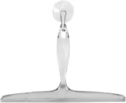 Idesign Plastic Bath Squeegee for Glass with Suction Hook Holder – 12", Clear