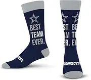 FBF - NFL Officially Licensed Adult Team Logo Dress Socks Footwear for Men & Women Game Day Apparel - Dallas Cowboys "Best Team Ever", Multicolor, One size