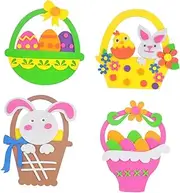 BRIGHTFUFU Easter Craft Toys Set for Children 4pcs Flower Basket Easter Eggs for Kids Educational Toy Random Style
