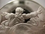 1.3-OZ 925 SILVER FRANKLIN MINT COIN SUN AND MOON GENIUS OF MICHELANGELO + GOLD