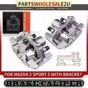 2x Front Left & Right Brake Calipers for Mazda 3 Sport 5 2008-2015 with Bracket (for: Mazda)
